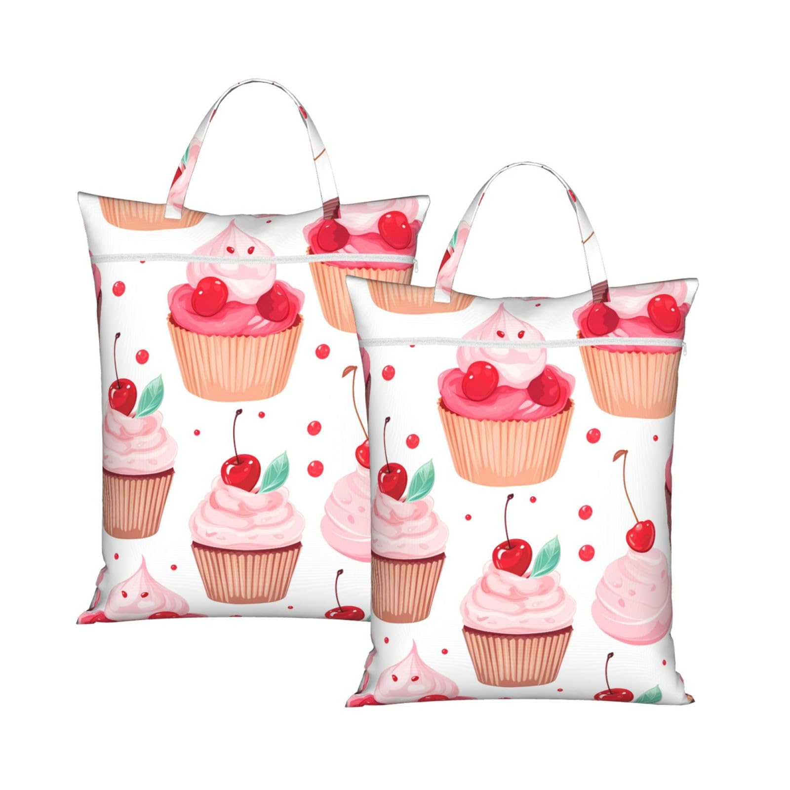 Cupcake Travel Laundry Bag With Zipper Dirty Clothes Bag Water Resistant Laundry Storage Sack Portable Organizer For Travel Beach School Camping Gym