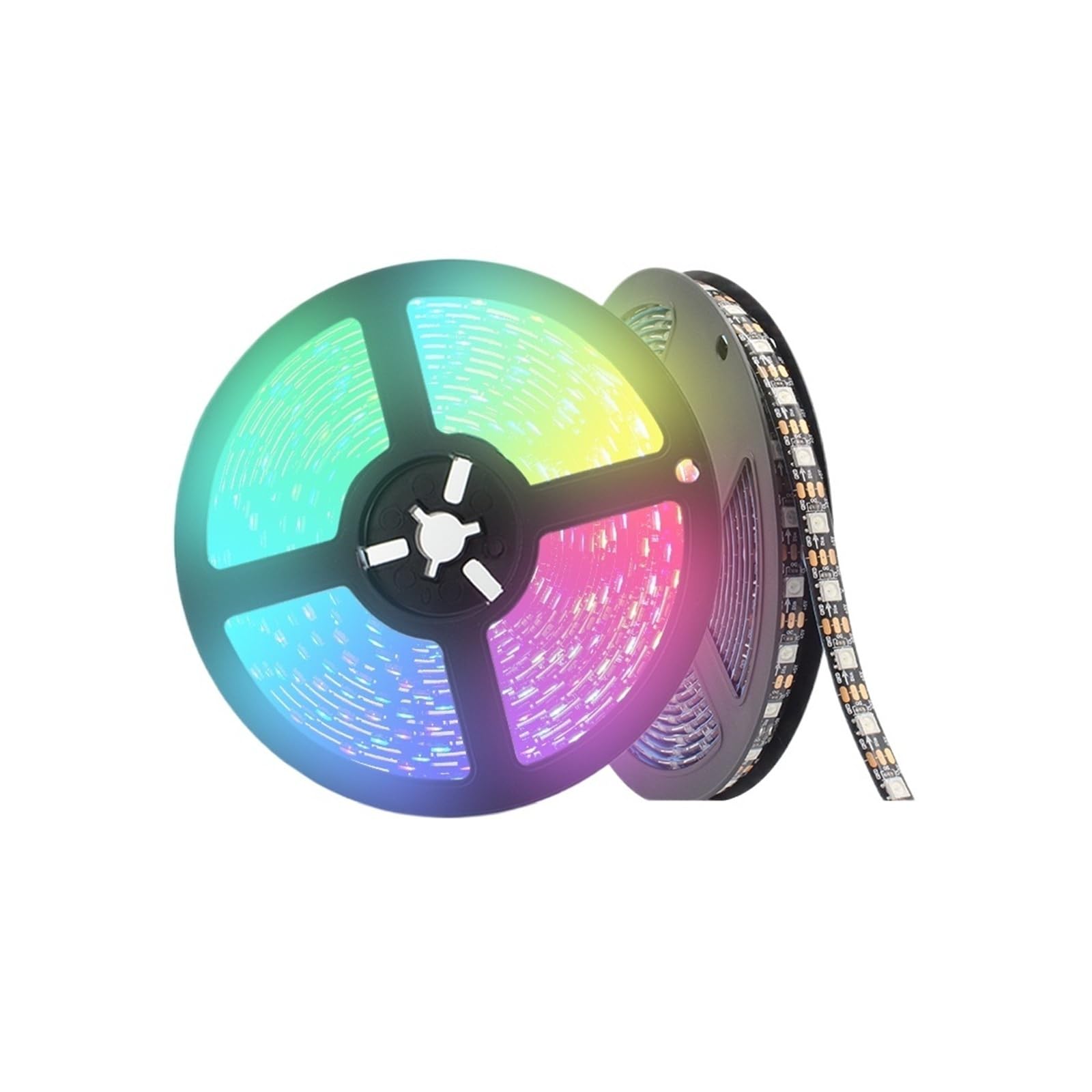 Tira de LED RGBIC de 5V WS2812B SMD 5050 300 LED, PCB negro, cinta de luz Digital direccionable individualmente a prueba de agua(IP65 WATERPROOF_5M)