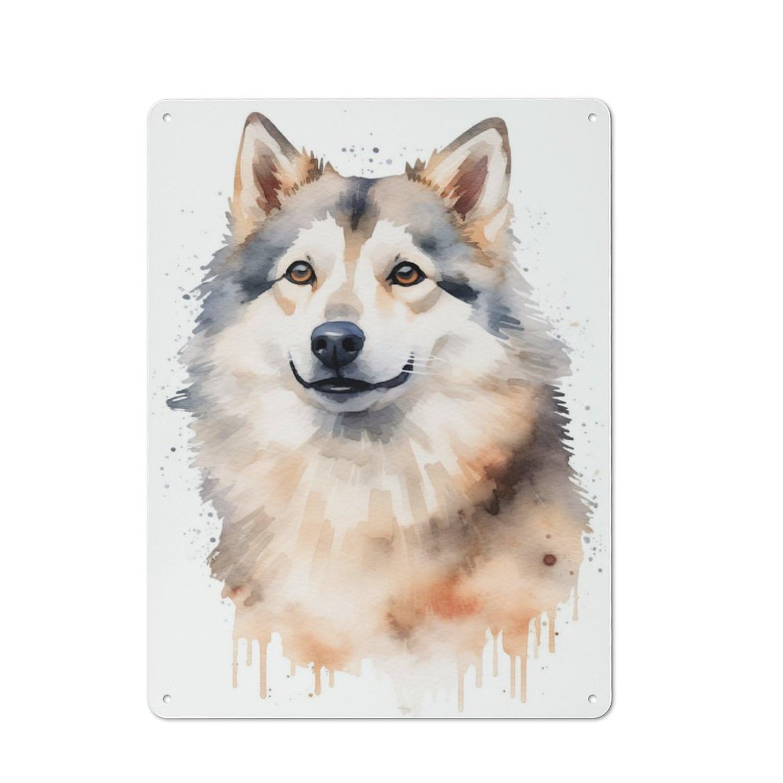 Junmoney Norwegian Buhund Metal Plaque 40X30cm With For Garage Wall, Retro Decor, For Themed Interiors In Garages And Workshops