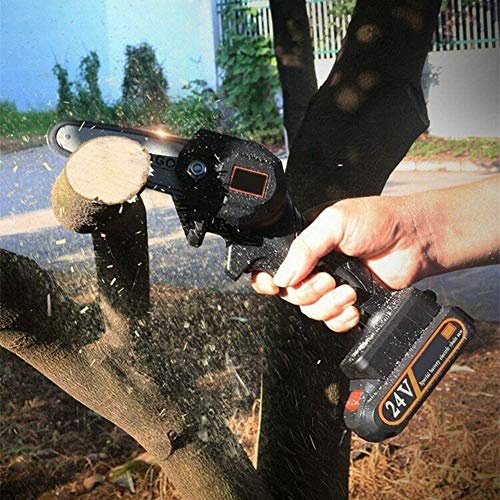 Annzoe Mini Chainsaw 4-Inch Cordless Electric Protable Chainsaw with Brushless Motor, One-Hand 0.7kg Lightweight, Pruning Shears Chainsaw for Tree Branch Wood Cutting (4inch, Black)