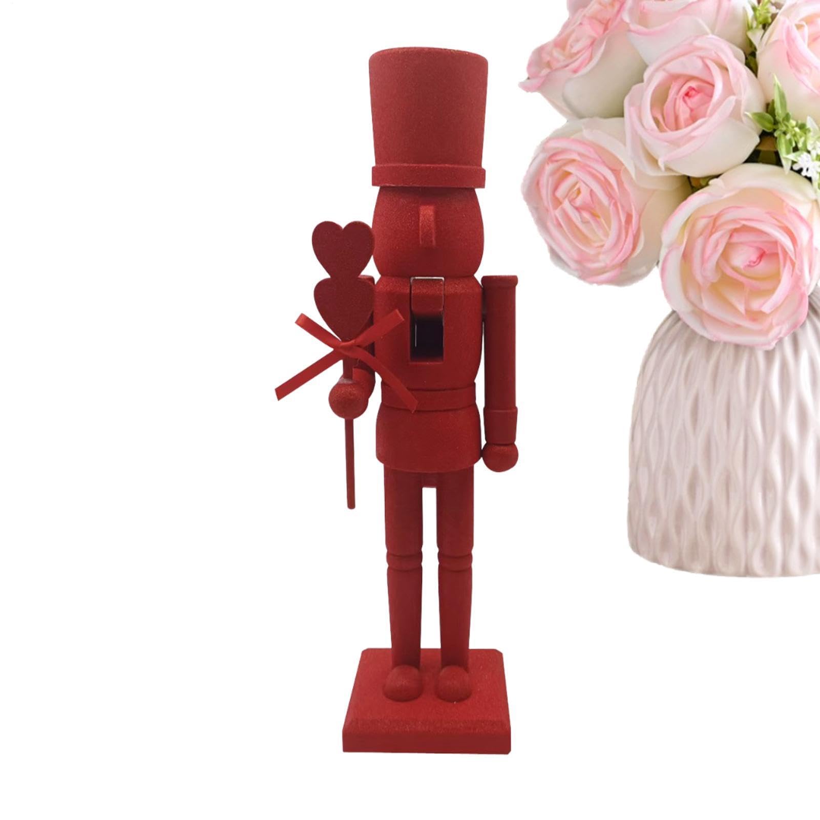 Soldat en forme de cœur casse-noisette de 36 cm en bois travaillé pour collectionneur