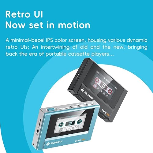 Miniatura 8 de SnowSkyFiiO Echo MINI HiFi Bluetooth MP3 Player, 15 horas de reproducción, control de volumen independiente con salidas de auriculares de 0.138
