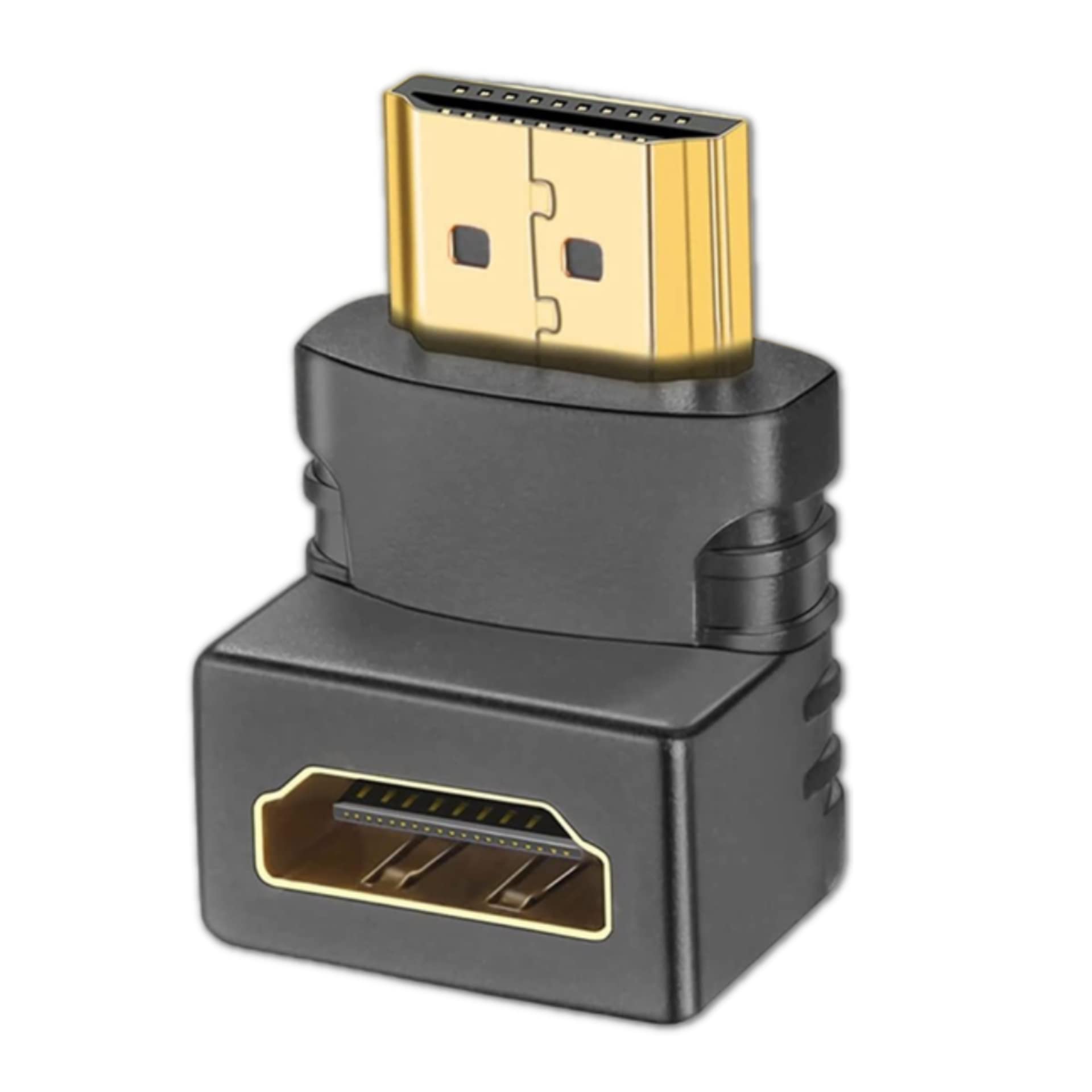 HDMI Male to Female Adapter 1-Pack 90 Degree HDMI Extender Coupler Support 3D 4K for TV Roku Fire Stick Chrome cast Nintendo Switch Xbox One PS5 PS4 Laptop PC-Black