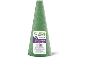 FloraCraft FloraFōM Cone 3.7 Inch x 8.9 Inch Green Styrofoam Cone for Cemetery Vases