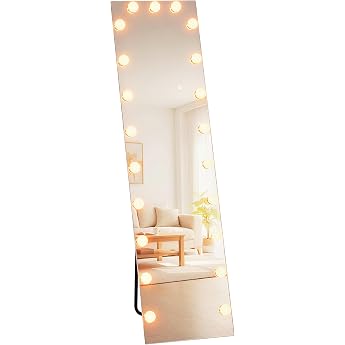 HOMCOM Full Body Mirror 150 x 40 cm RGB LED Standing Mirror Touch Switch