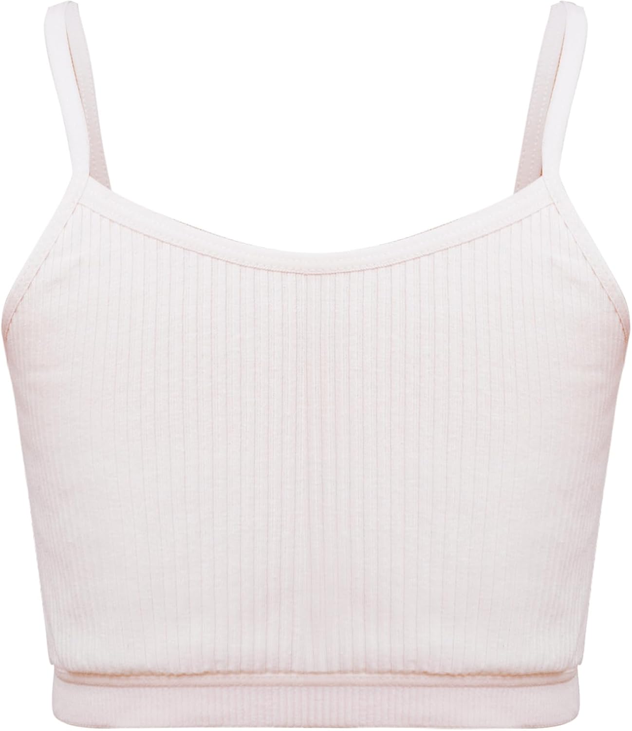 Freebily Kids Girls Cami Tank Crop Top Rib Knit Undershirts Young Girls Sports Training Bras Underwear Vest