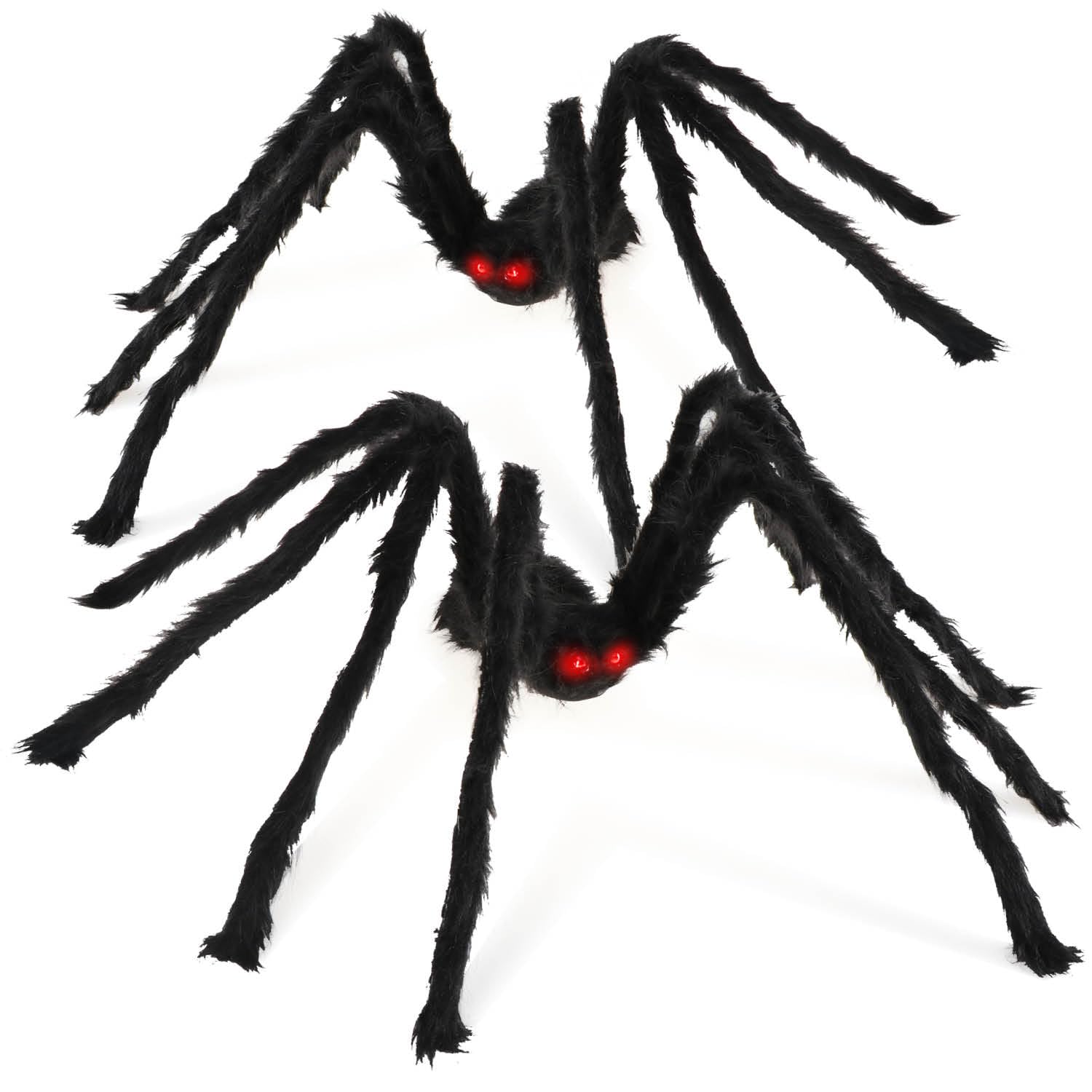 com-four® 2x decorative spider size XXL, large, hairy spider with movable