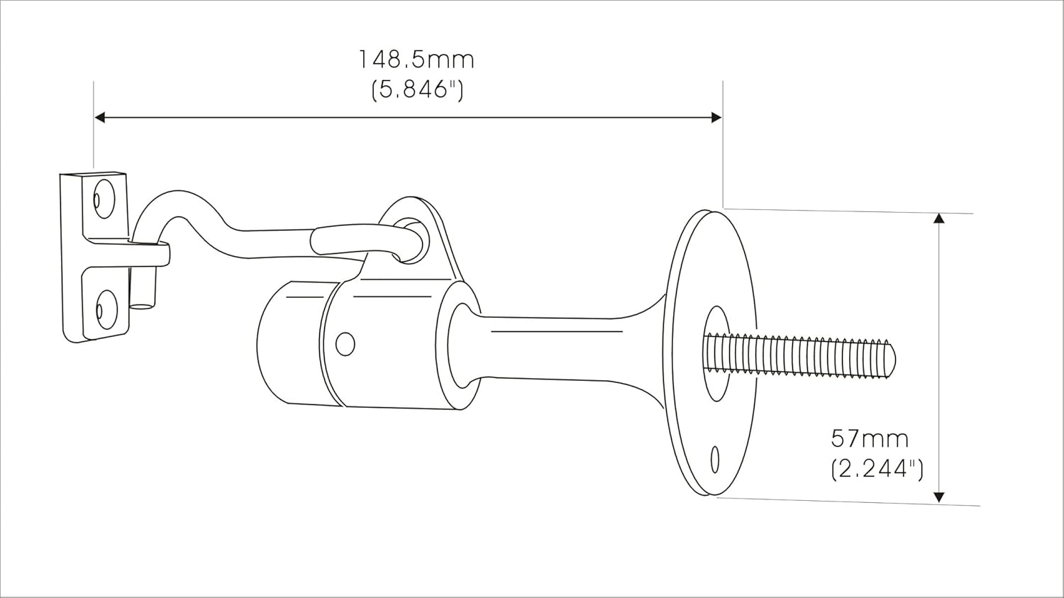 QCAA Solid Brass Door Stop, 3" Height, Matte Black, 2 Pack, Made in Taiwan