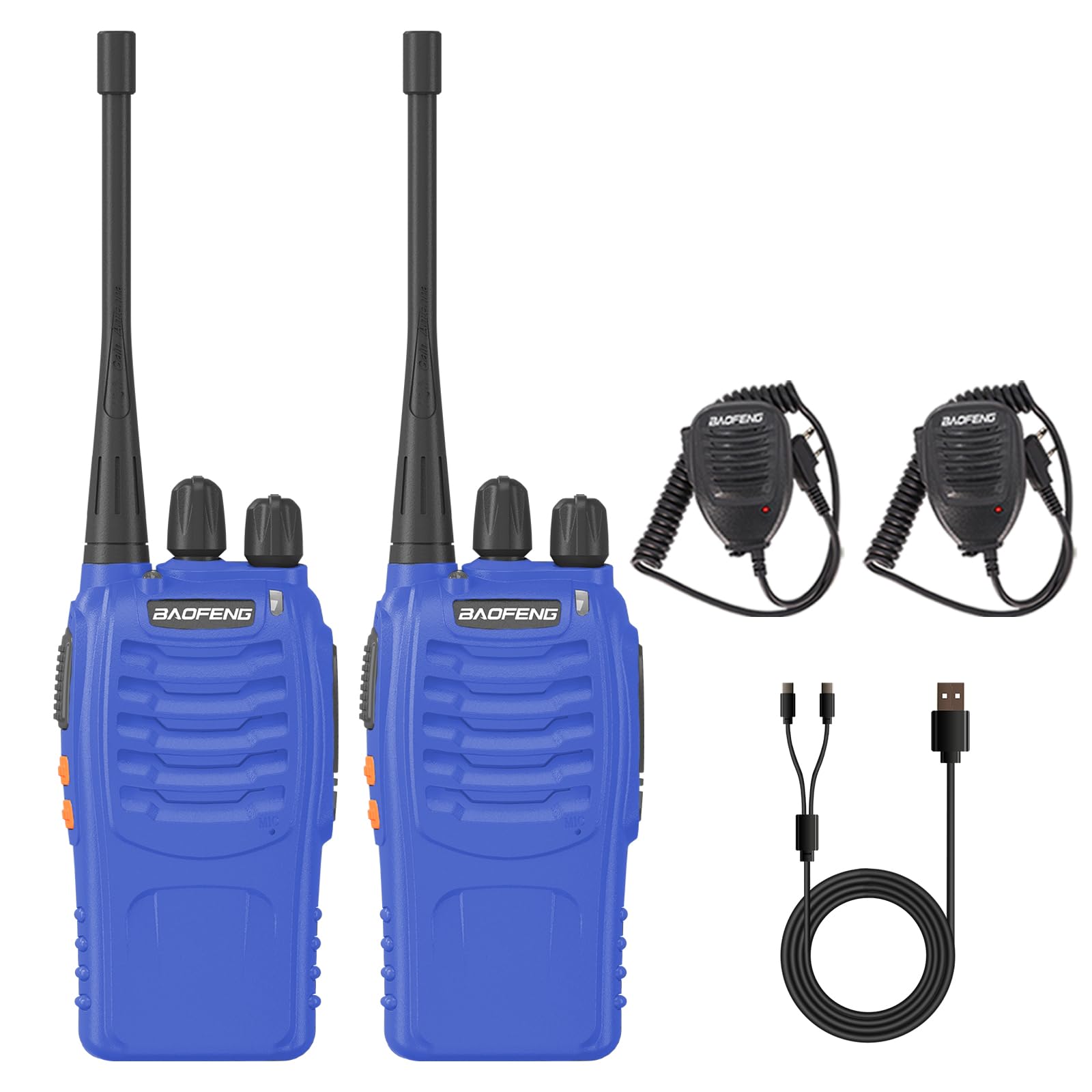 BAOFENG BF-888S Walkie Talkie Type-c Charging 16 Channels Two Way Radio Long Range With Acoustic Headset 1500mAh Li-ion USB-C Battery 2 Pack - View #8