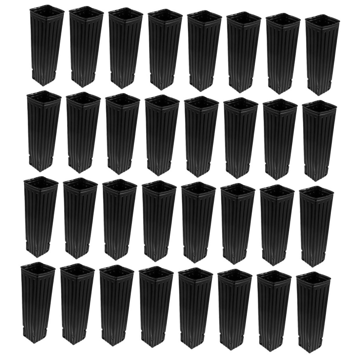 Luxshiny 60 Godets de Semis en Plastique Noir PP Épais pour Protection des Racines, Multi-usages, Pots Pépinière Profonds pour Plants et Fruits, Lot de 60 Pièces