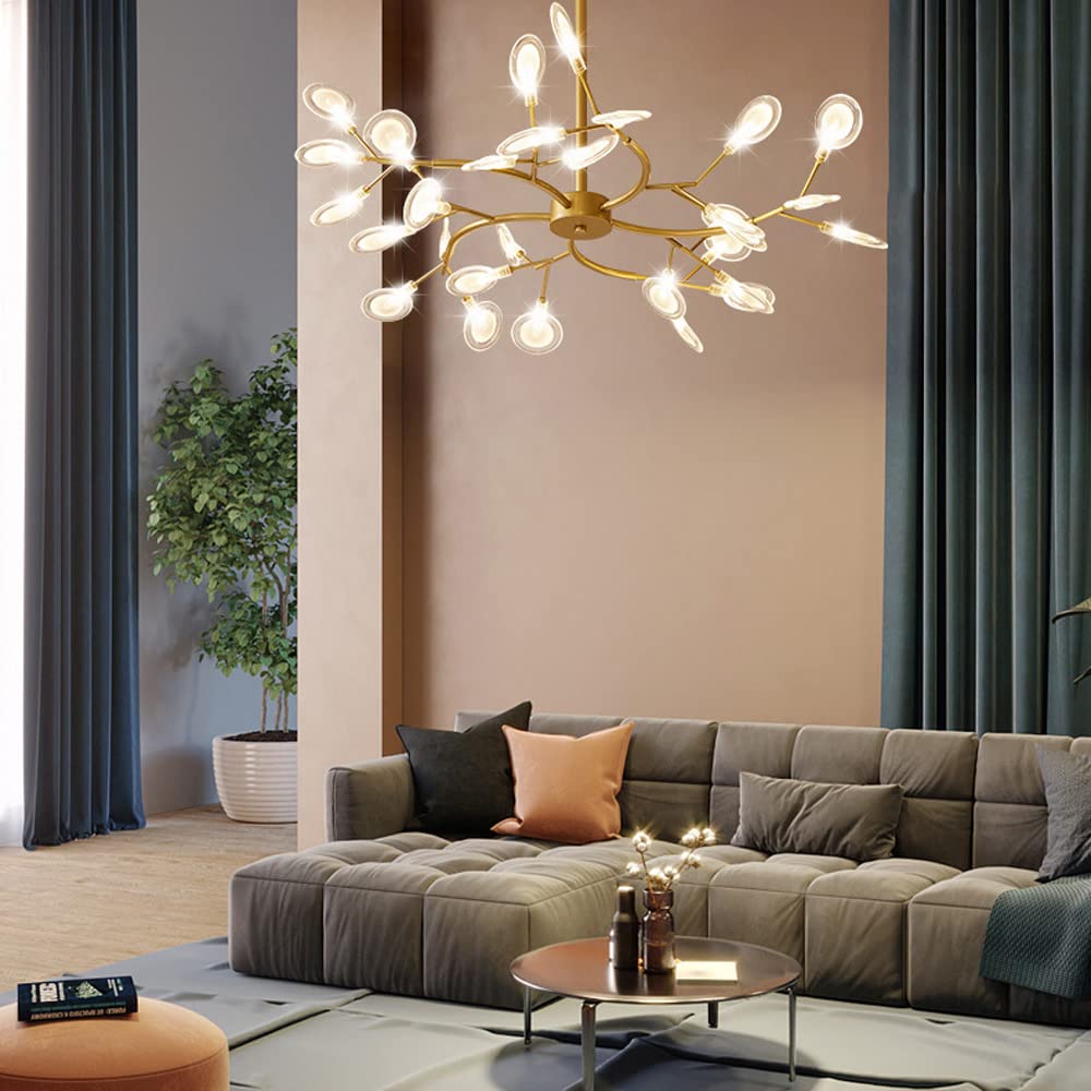 HXYSXHJUO Modern Chandelier 30-Lights Ceiling Lighting, d During Light Branch Adjustable Pendant Lights Fixture, Decor Hanging lamp for Living Dining Room, g4
