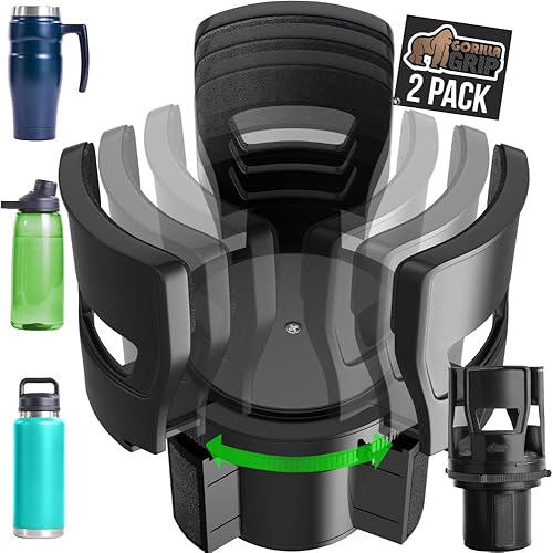 Miniatura 12 de GORILLA GRIP Expansor de portavasos ajustable para automóvil con patente, mantiene la botella de agua segura, se expande para adaptarse a botellas
