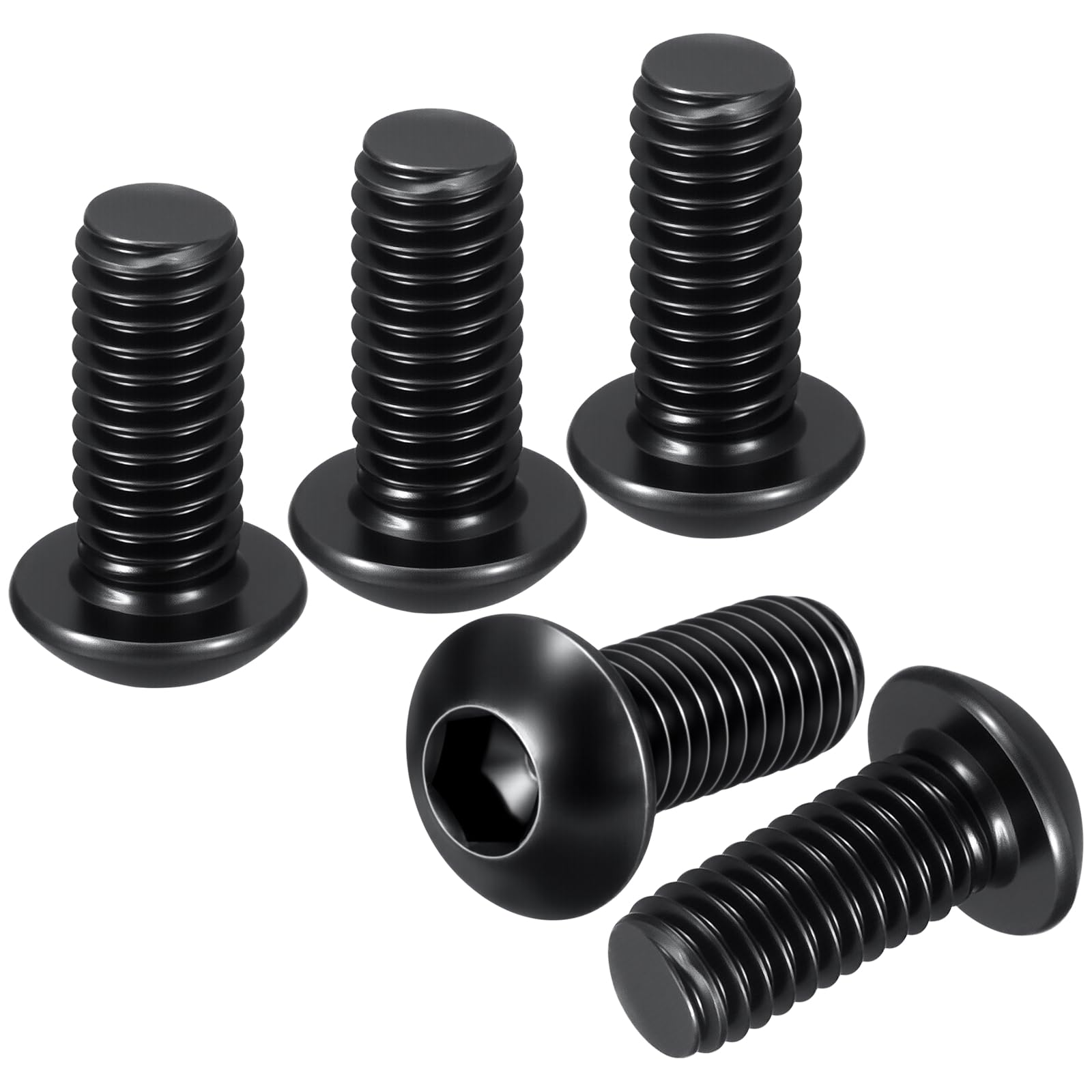 DTGN M6-1x14mm Button Head Socket Cap Screws - 25Pack - Good for Road Bicycle, Mountain Bike, Auto, Motorcycle - Carbon Steel Black Oxide - Hex Drive Fasteners โ image 1