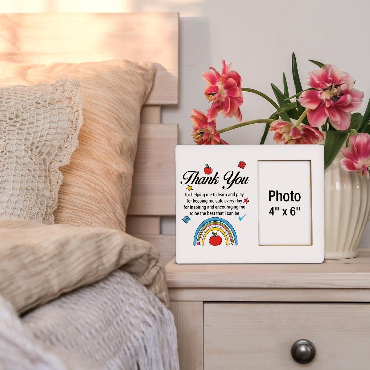 Cornice portafoto in legno, regalo di ringraziamento per insegnanti da studenti, regalo di apprezzamento per insegnanti di asilo nido, per donne e uomini, foto da 10 x 15 cm