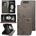 Produktbild KUAWEI Huawei P10 Hülle Wallet Case Flip Cover Handy Schutzhülle Kunstleder mit Kartenfach und Standfunktion Handycover Klapphülle Etui im Bookstyle Magnetverschluss für Dein Huawei P10 5.1" (Grau)