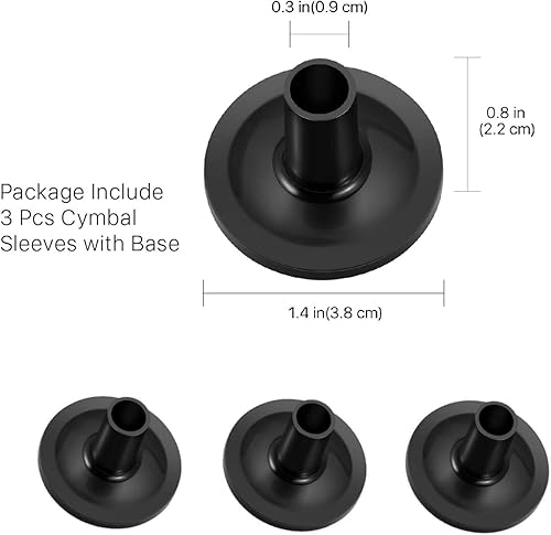 Miniatura 10 de Flexzion Kit de accesorios de platillos de 18 piezas, incluye fieltros de platillo y fundas con base, tuercas de ala, arandelas y fieltro de copa y