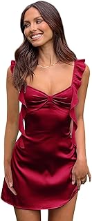 Satin Homecoming Dresses - Short Ruffles Spaghetti Straps Graduation Cocktail Dress for Teens