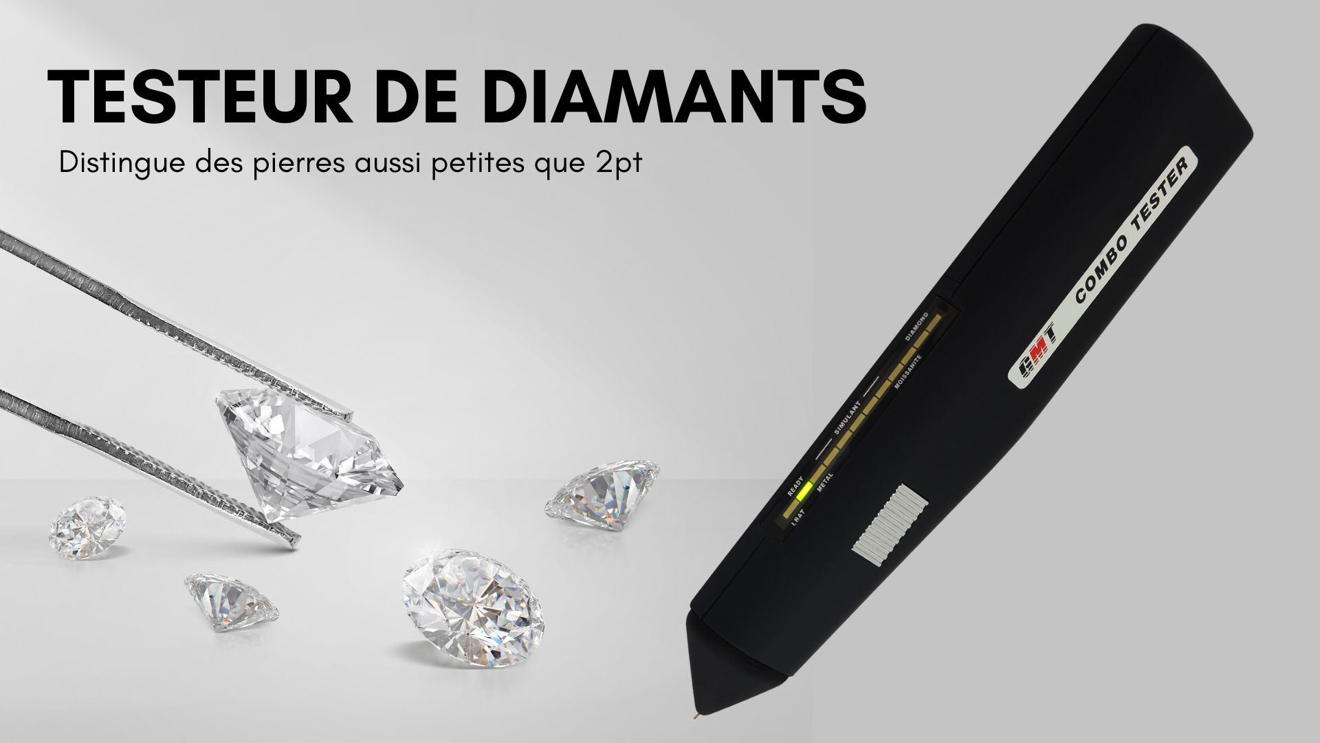 Testeur De Bijoux Professionnel 2 Points - Diamants, Moissanite Et Pierres Précieuses