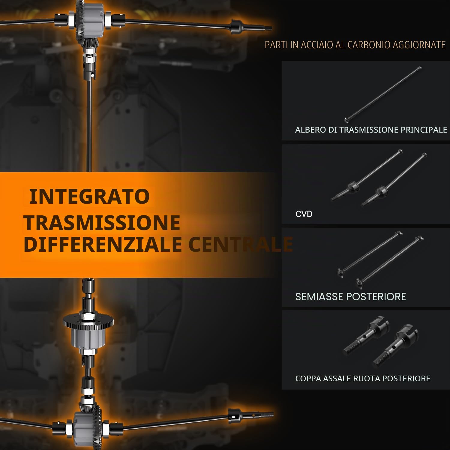CROBOLL RLAARLO 1:10 Auto RC Brushless per Adulti, Velocità Massima 65+ km/h, Buggy 4X4 Fuoristrada, Auto da Corsa Telecomandata RTR con Ammortizzatori Carichi d'Olio