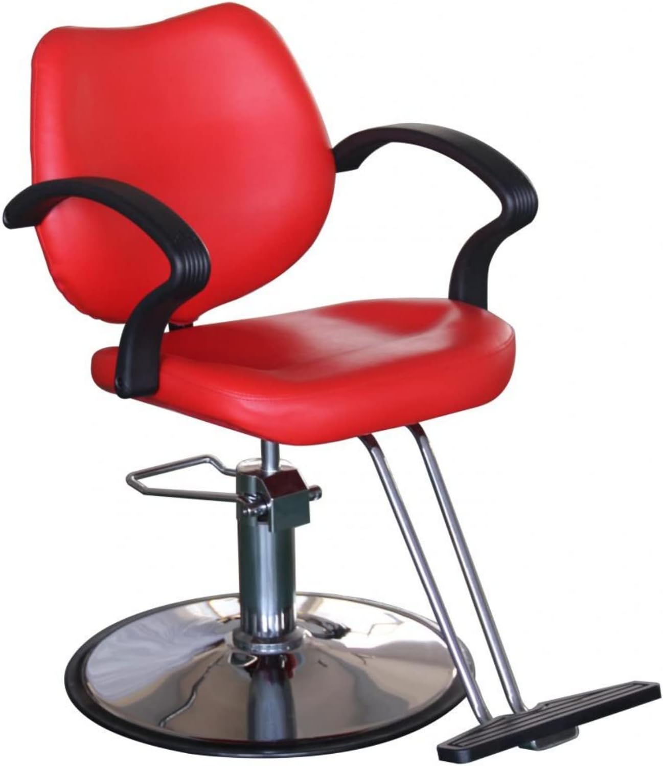 Salonsunny Red Styling Chair Hydraulic Pump 360 Swivel Salon All Purpose Barbering Chairs