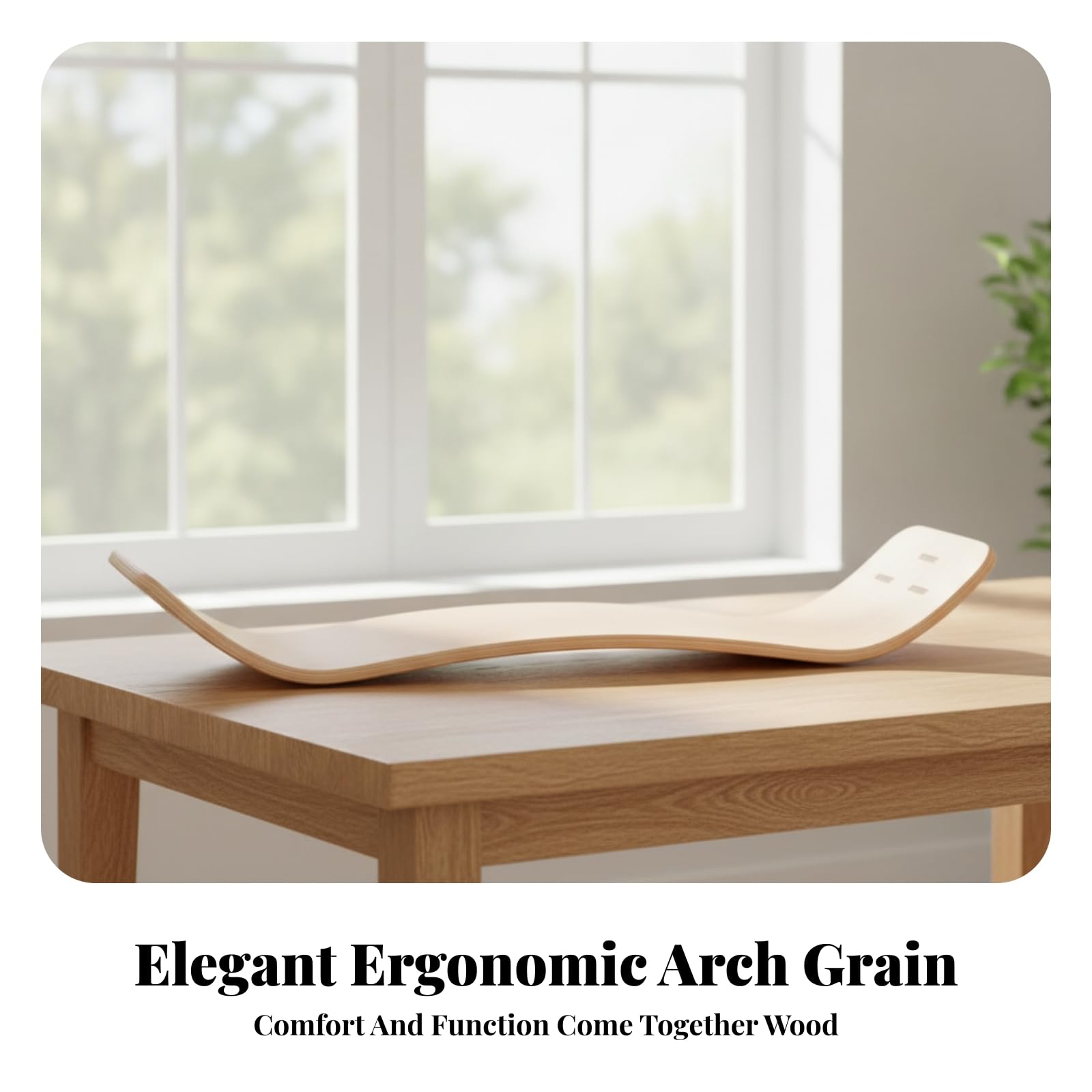 Balance Board in Legno Versatile | Design Curvo Ergonomico, Tavola di Equilibrio in Legno, per Allenamento Funzionale