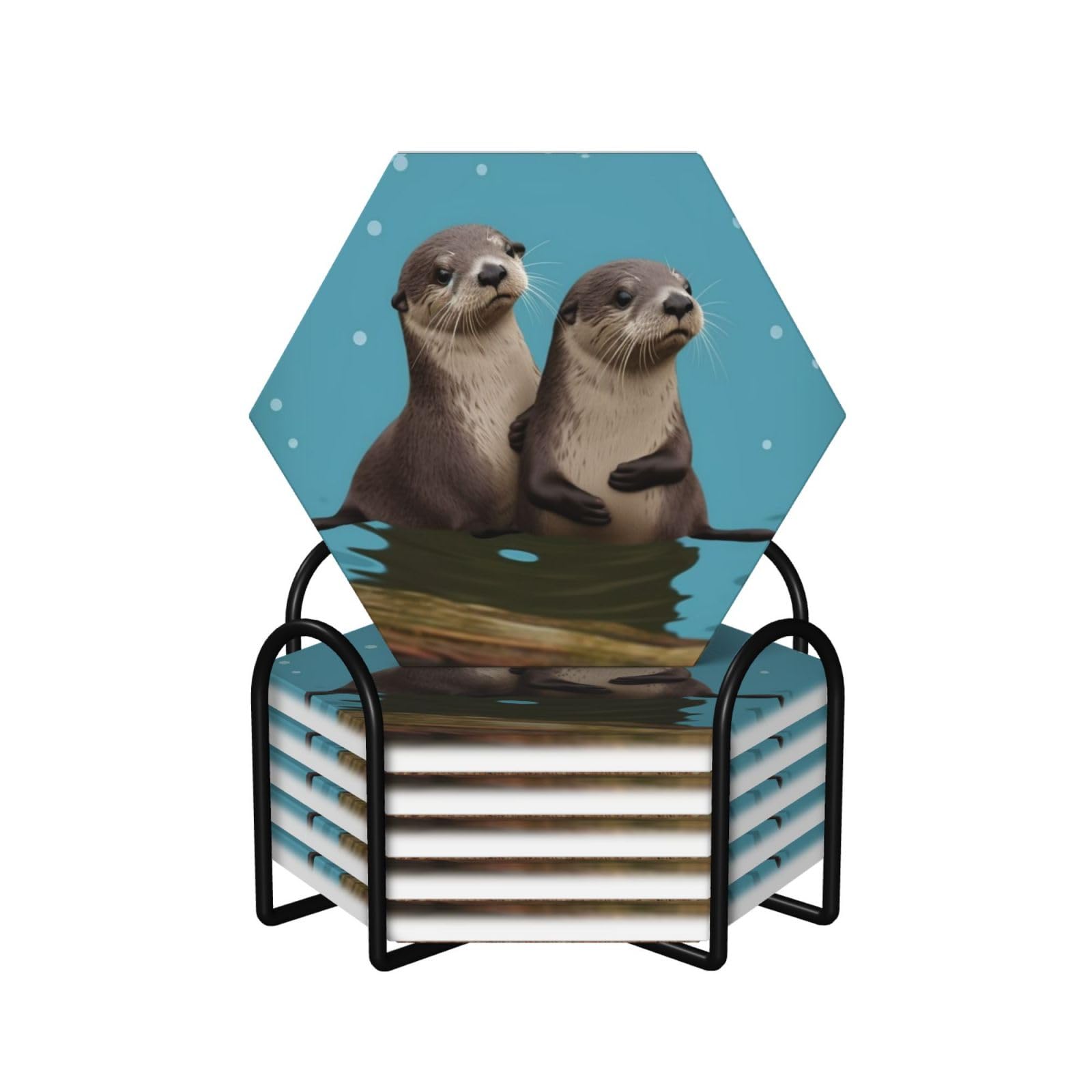 Dessous de verre loutre céramique pour éliminer les taches d'eau sur vos meubles