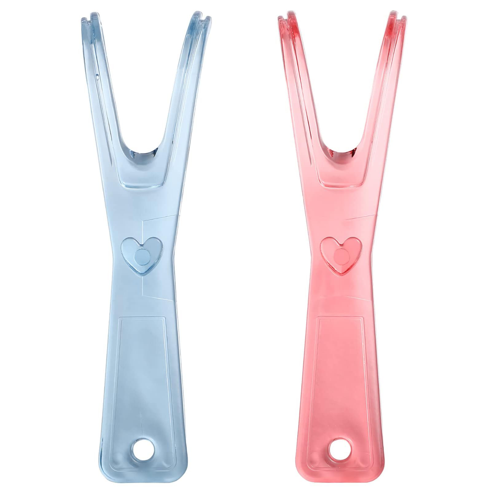 Excefore Dental Floss Holder for Teeth, 2 Pack Reusable Floss Handle Holder, Refillable Floss Pick, Tooth Picks Holder Dispenser, Replacements Floss Handles for Tooth Cleaning, Pink, Blue