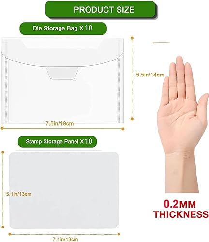 Miniatura 8 de 40 paneles de almacenamiento de sellos transparentes, bolsa de almacenamiento troquelada resellable, paneles organizadores de sellos de plástico