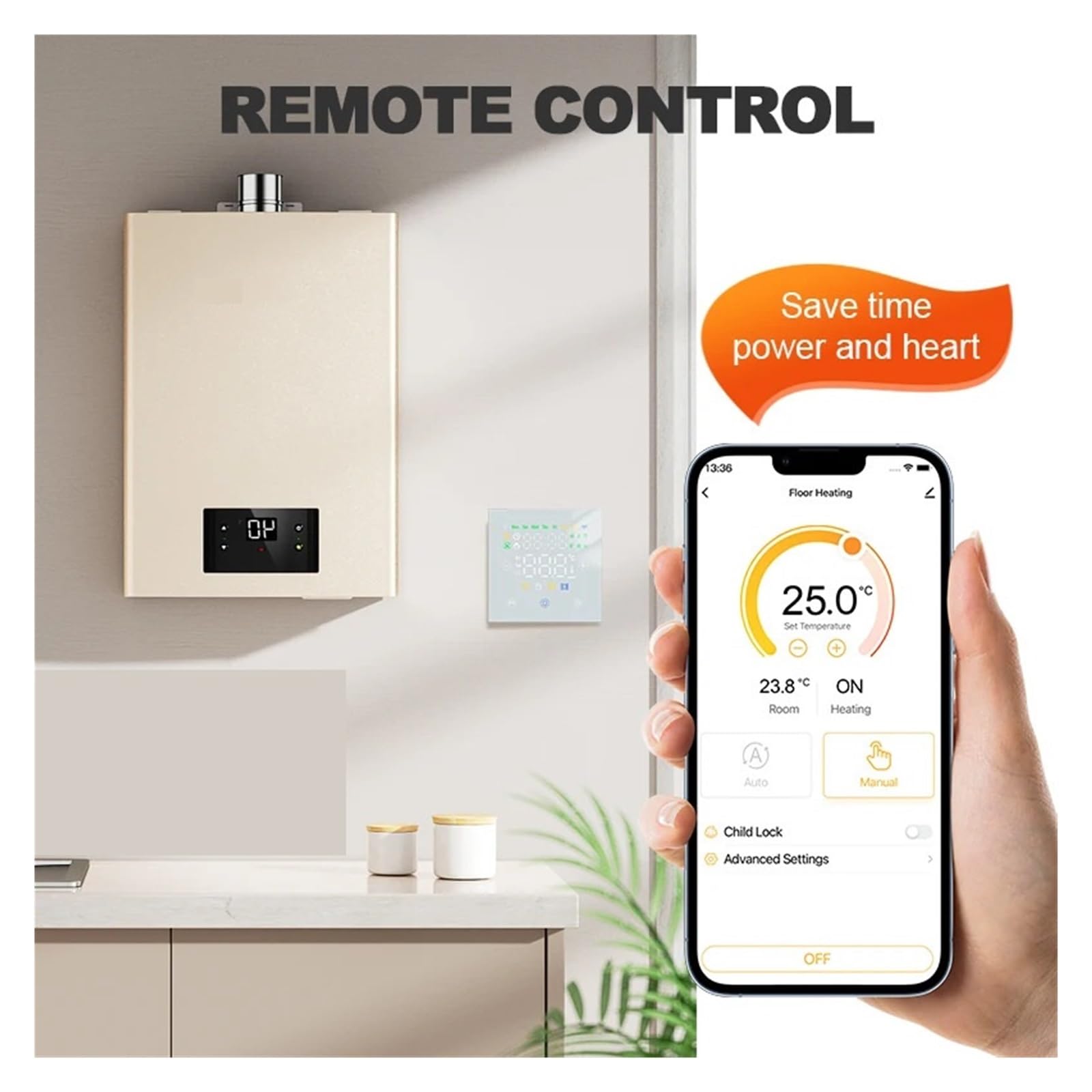 Termostato Inteligente WiFi for Agua/calefacción eléctrica por Suelo Radiante, Controlador de Temperatura Remoto for Caldera de Gas