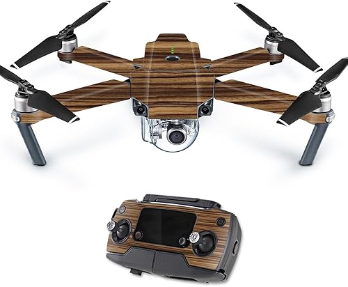 MightySkins Skin compatible con DJI Mavic Pro Quadcopter Drone – Madera de cebra oscura | Funda protectora de vinilo duradera y única | Fácil de