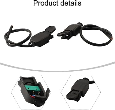 2-Pack TIG Welding Torch Trigger Switch Button with Micro-Switch for Plasma Cutting Torch, AC 250V / 5A, Black Plastic, 185mm Length