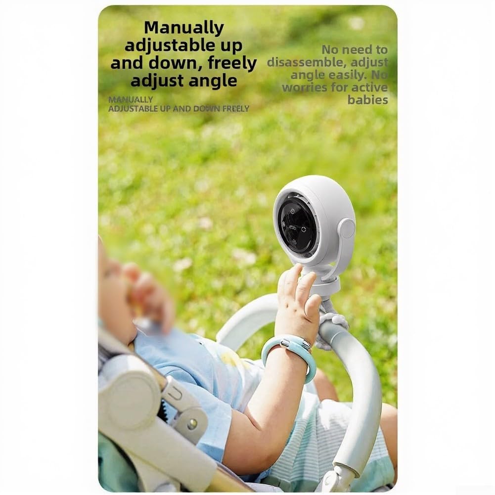 Ventilatore per passeggino senza pale, ricaricabile tramite USB, con batteria da 6000 mAh, silenzioso, portatile, per carrozzina, seggiolino auto, bianco (beige)