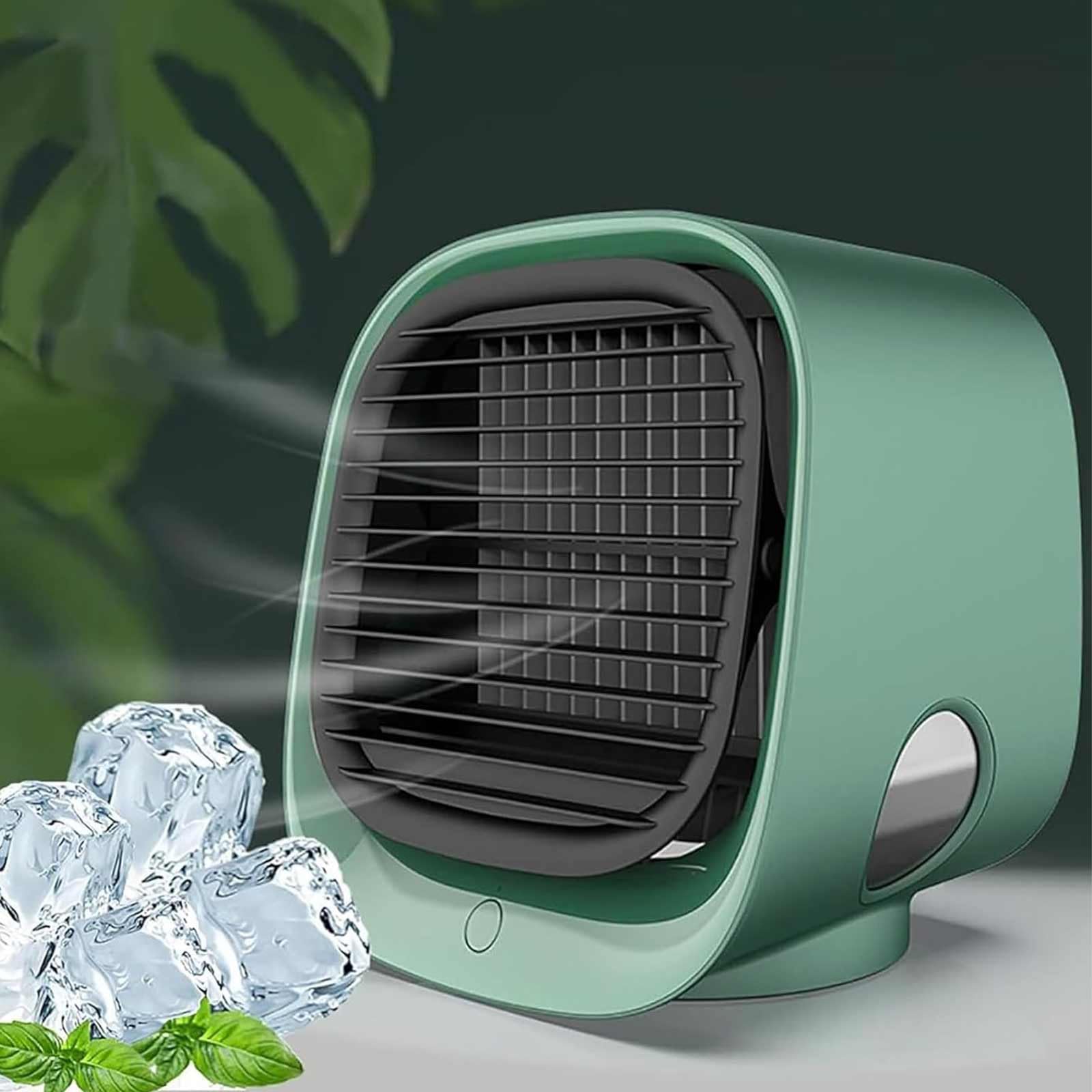 Oribreeze Air Conditioning,Air Conditioner Cooling Fan,Mini Air Cooler with 3 Speeds,Portable Air Conditioners Cooler with Night Light,Humidifier Desktop Cooling Fan for Home,Office,Bedroom (Green)