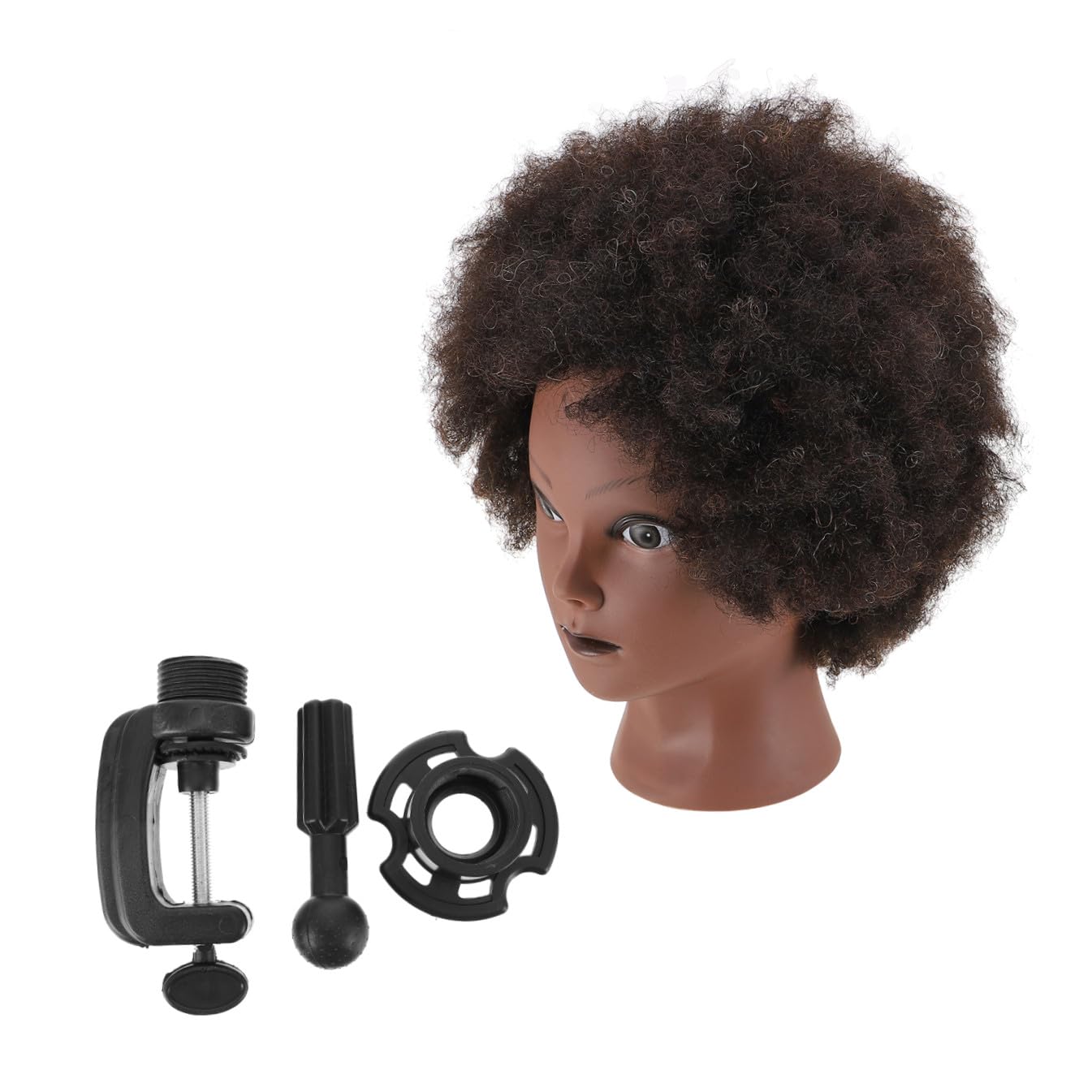 Afro Friseur Übungskopf Mannequinkopf Schwarz, Haar Trainingskopf