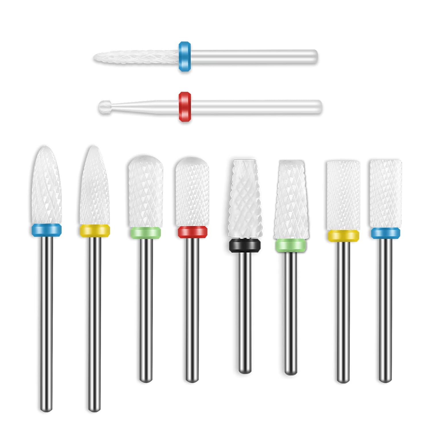 Depvko 10Pcs Ceramic Nail Drill Bits Set, 3/32 Inch Professional Drill Bits for Nails Cuticle Remover for Acrylic Electric Manicure Pedicure Nail File Machine Depvko 10Pcs Ceramic Nail Drill Bits Set, 3/32 Inch Professional Drill Bits for Nails Cuticle Remover for Acrylic Electric Manicure Pedicure Nail File Machine
