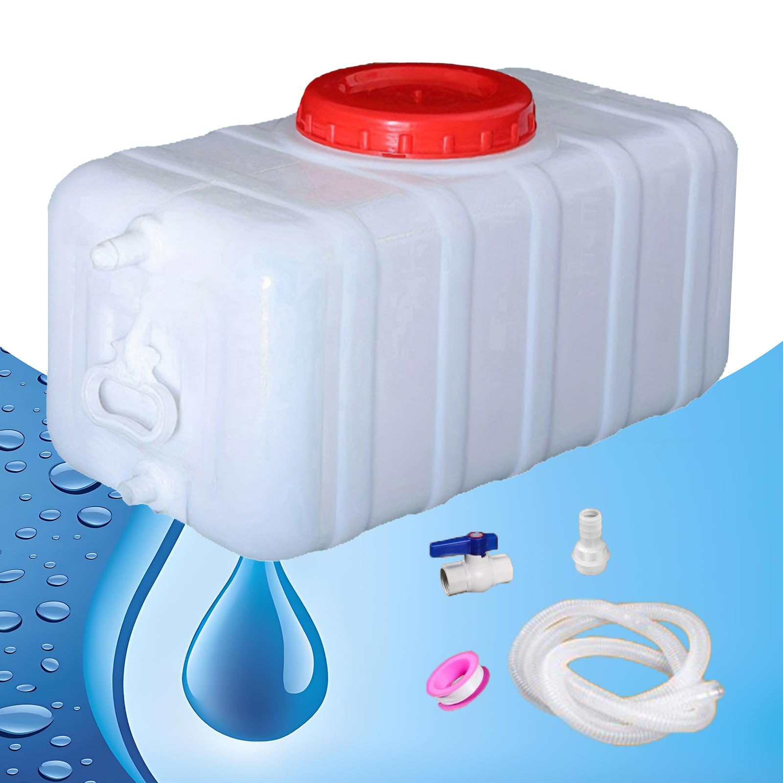 Heavy-Duty HDPE Water Tank BPA-Free Multi-capacity Water Container Leakproof Storage Drop-Resistant Structure For RV, Camping & Emergencies(Size:25L)