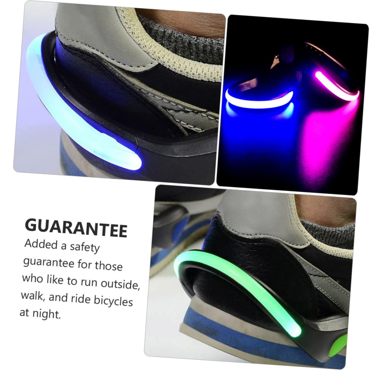 BESPORTBLE 12pièces Lumières LED De Sécurité pour Chaussures Clip Lumineux pour Course Accessoires pour Jogging Et Cyclisme Résistantes à Eau Et Légères