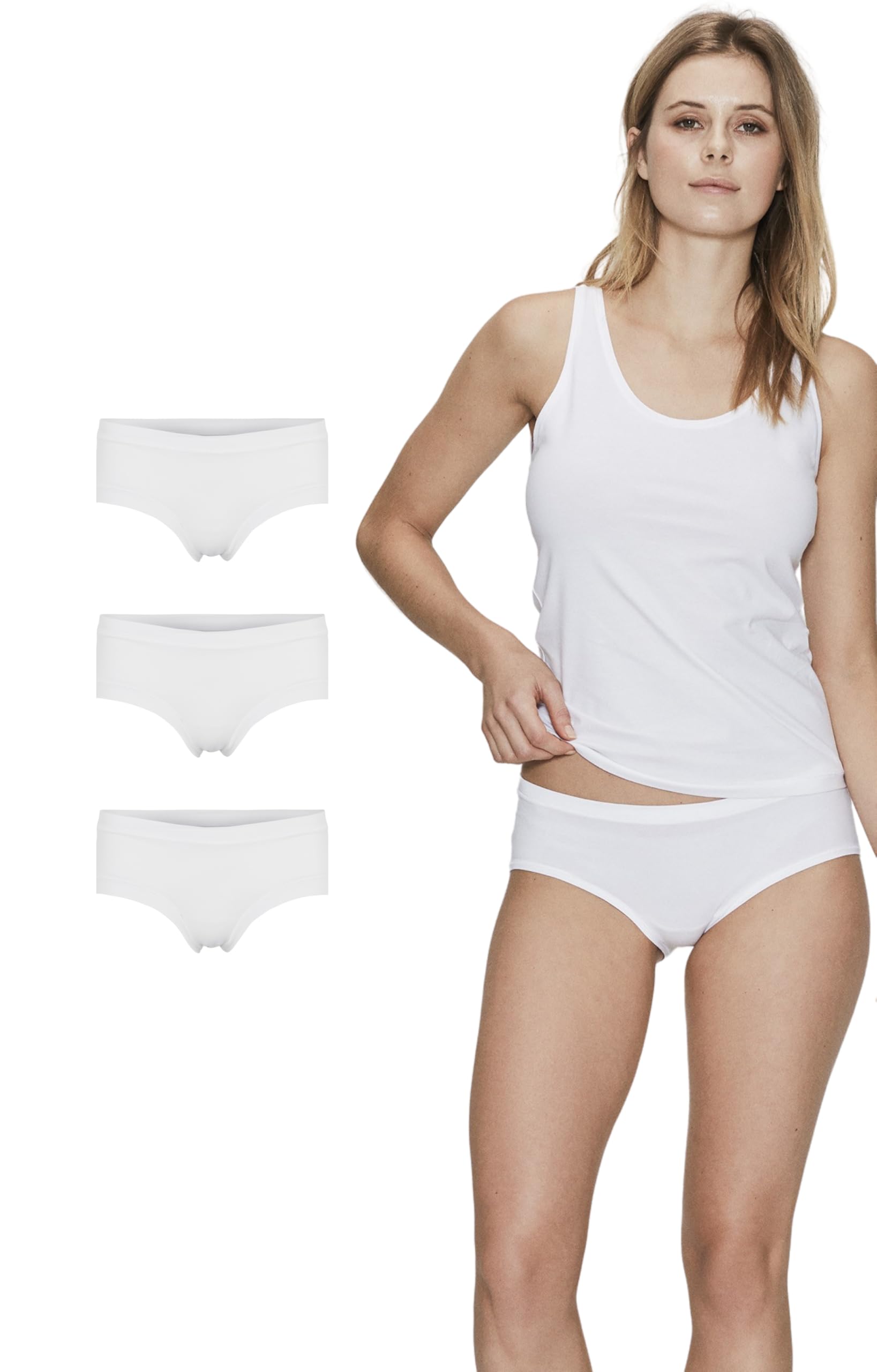 Hipster - Mutande da donna in bambù, confezione da 3 (XS/2XL) | Slip da donna in 65% viscosa (bambù) e 30% cotone (biologico) | Biancheria intima da donna con regolazione della