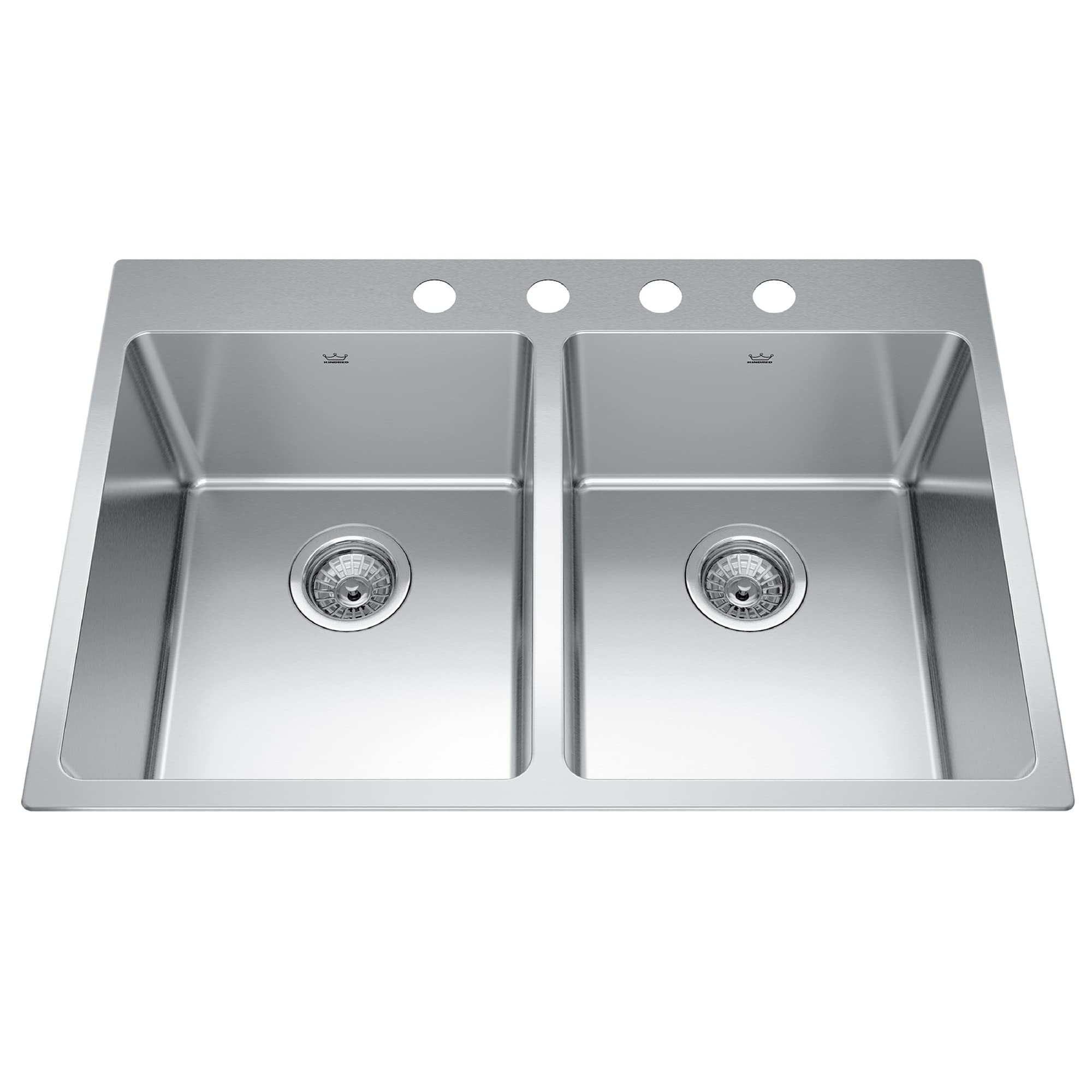 Évier double cuve acier inoxydable durable Brookmore pour meuble de cuisine