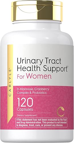 Carlyle Salud del tracto urinario para mujeres, 120 cápsulas, alivio para mujeres, con D-manosa, complejo de arándano y probióticos, sin OMG, sin