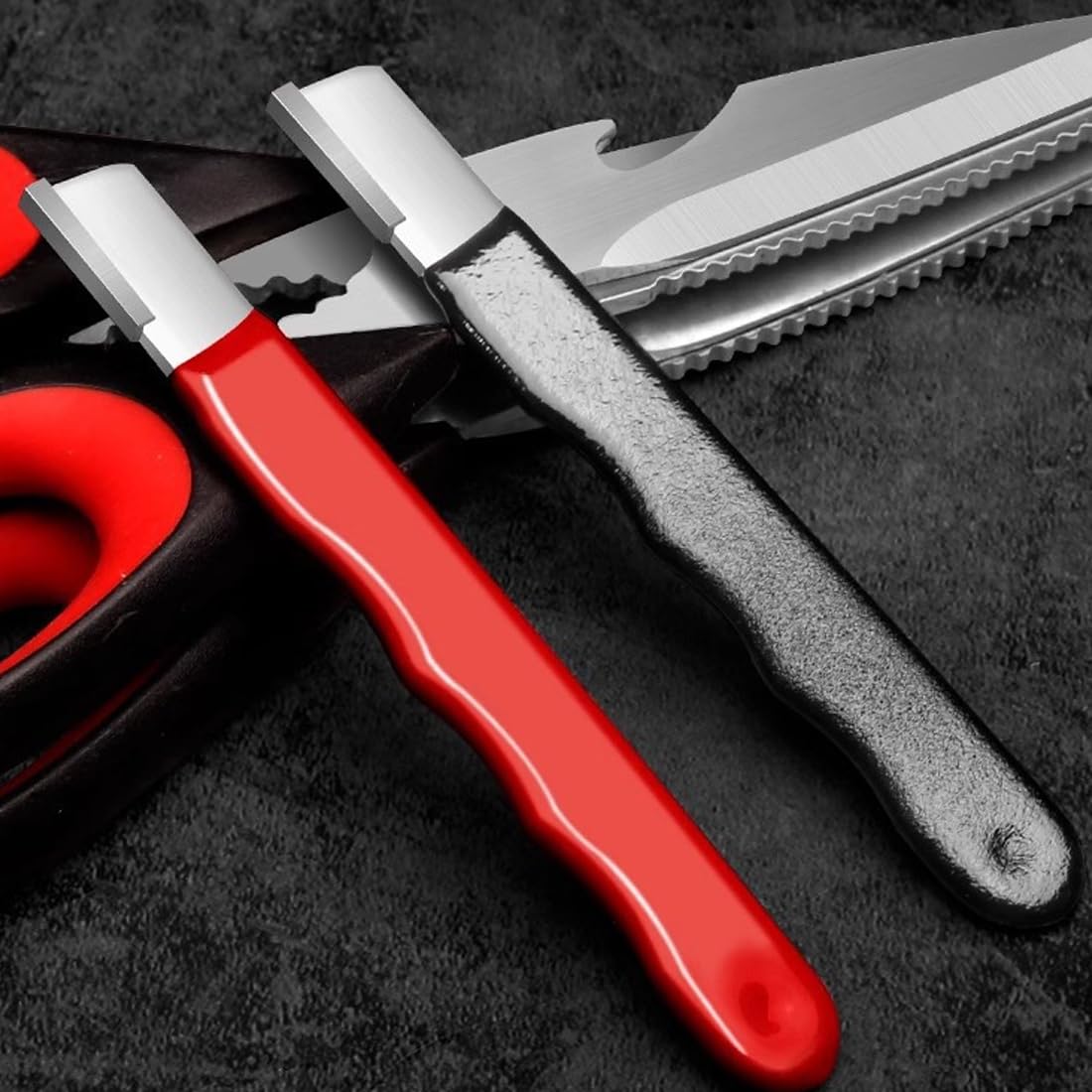 NHQZ 2 pezzi Affilacoltelli per attrezzi Piccolo affilacoltelli attrezzi da giardinaggio Affilatore Tascabile per Attrezzi da Giardino con Design Universale Veloce