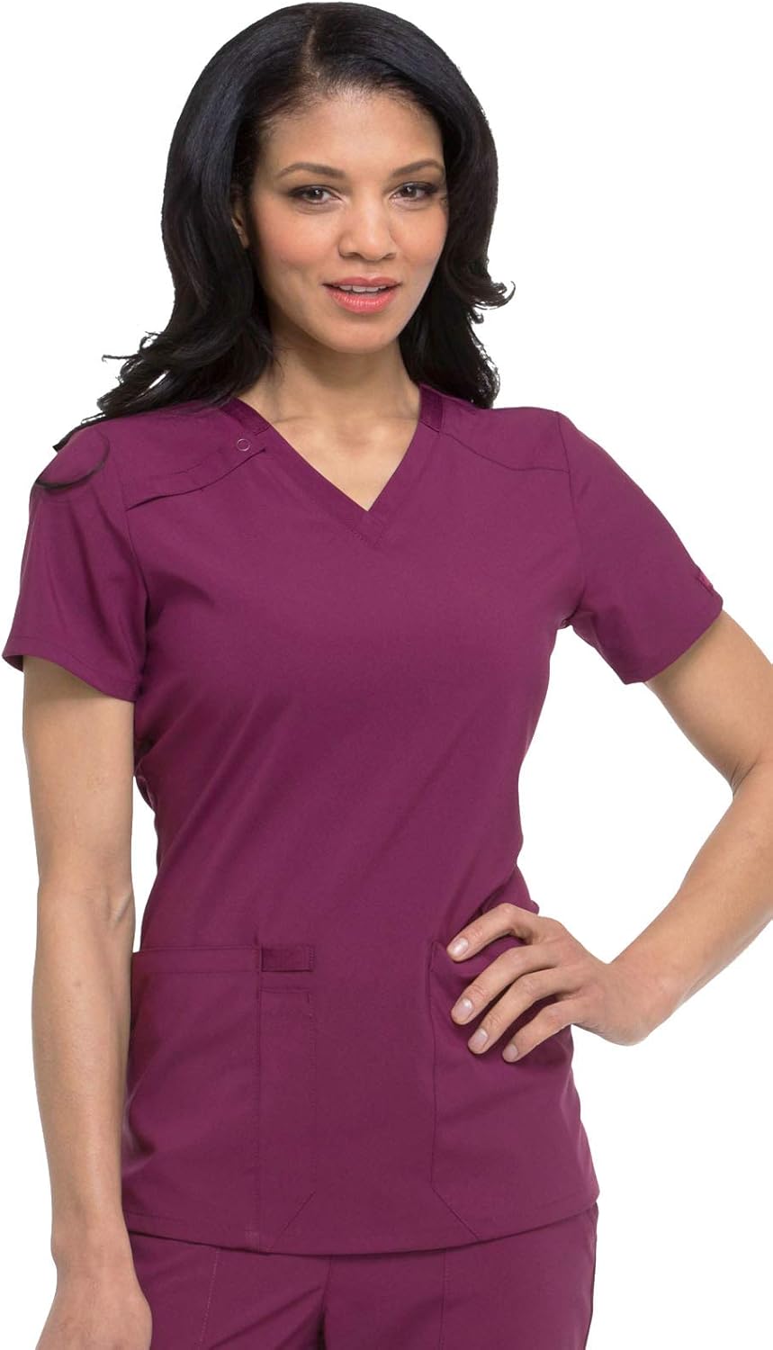 Dickies Women's Scrub Top V-Neck Top with 2 Pockets, Moisture Wicking and 360 Stretch Fabric - DK615