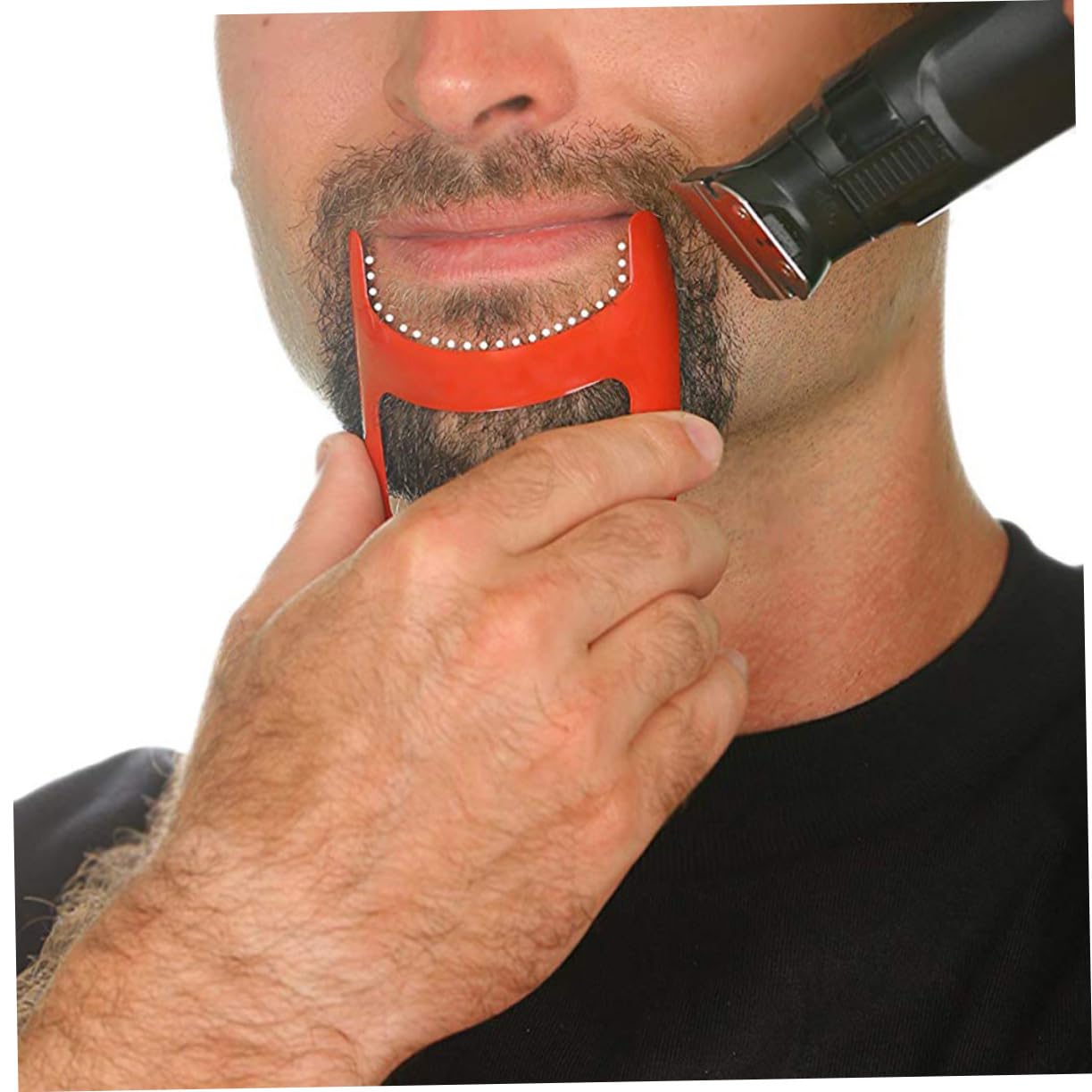 NOLITOY 2sets Men's Beard Styling Tool Plastic Beard Shape Ruler Styling Ruler for Modelling Hairline Shaping Tool Compact for Travel 2pcs*2