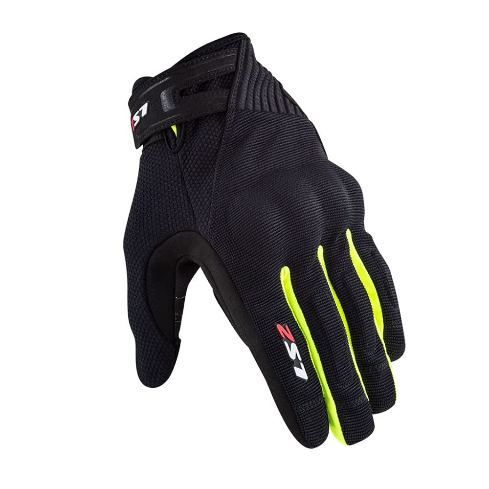 LS2 70011F0154S Guantes Moto Dart 2, Hombre, Negro/Amarillo, S