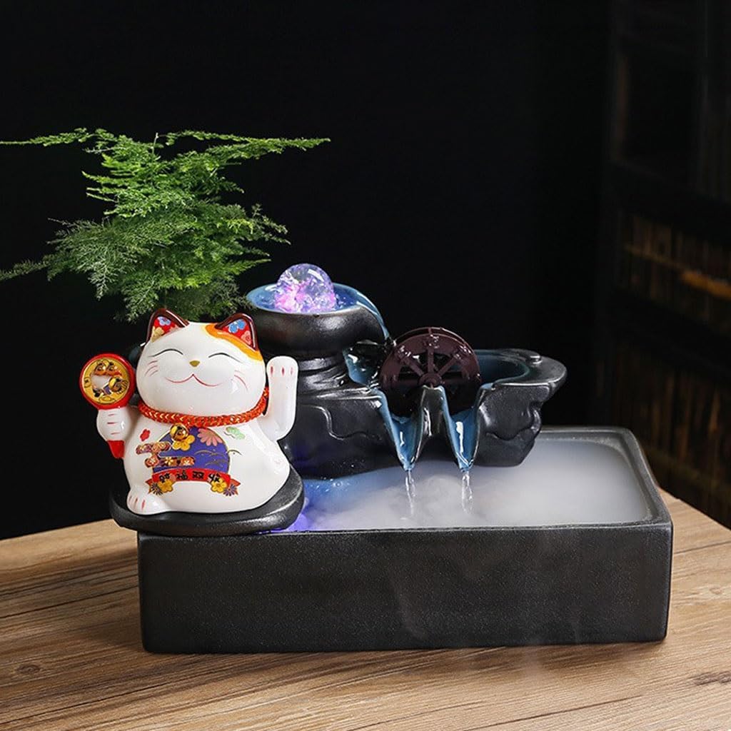 Waterfall Fountain Flowing Water Circulation Water Office Desktop Decoration Fountain Ornaments Study Desk Fountain Decorative Tabletop Fountains