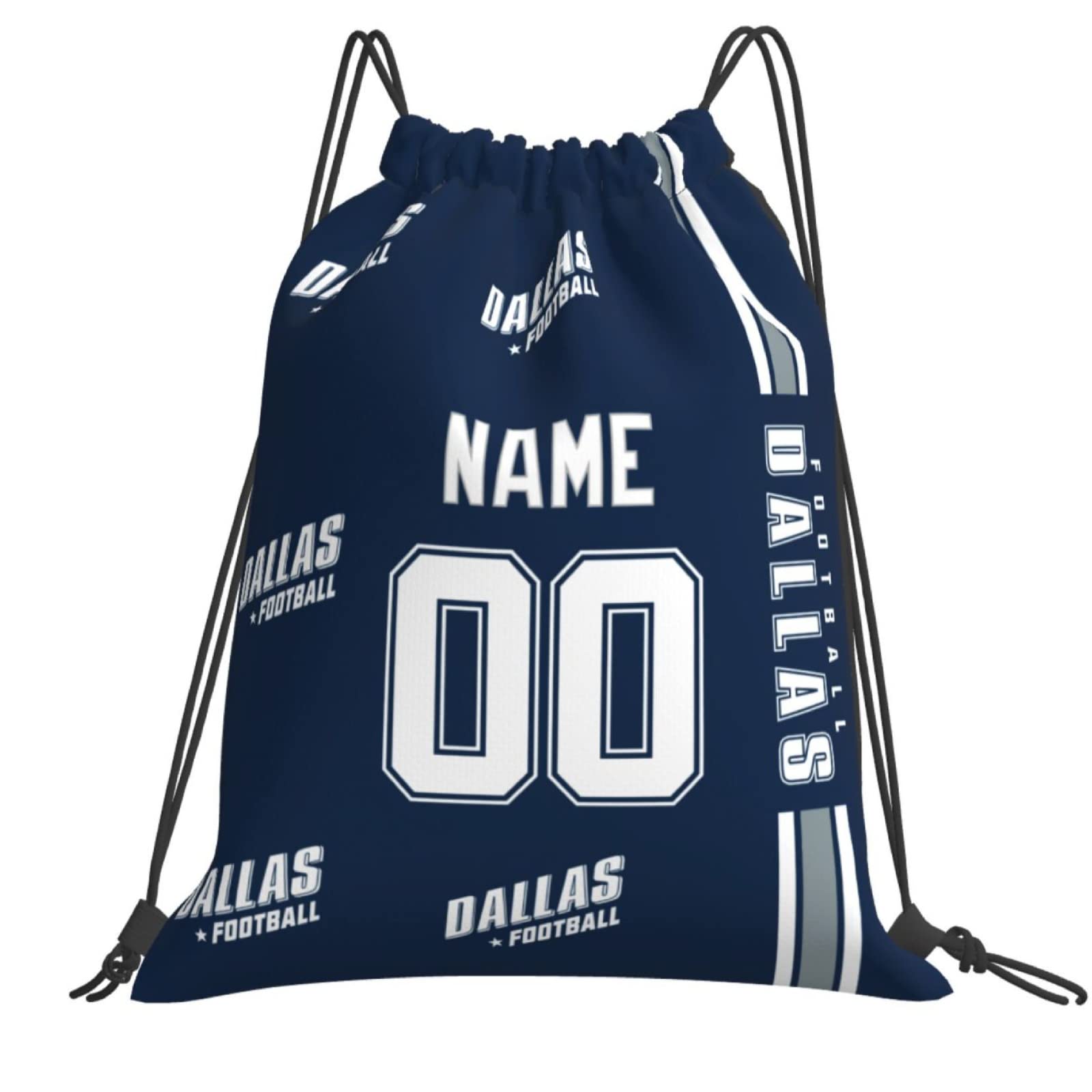Dallas Drawstring Bags Custom any Name and Number Backpack for Men Youth Boy Gifts 14" X 16"
