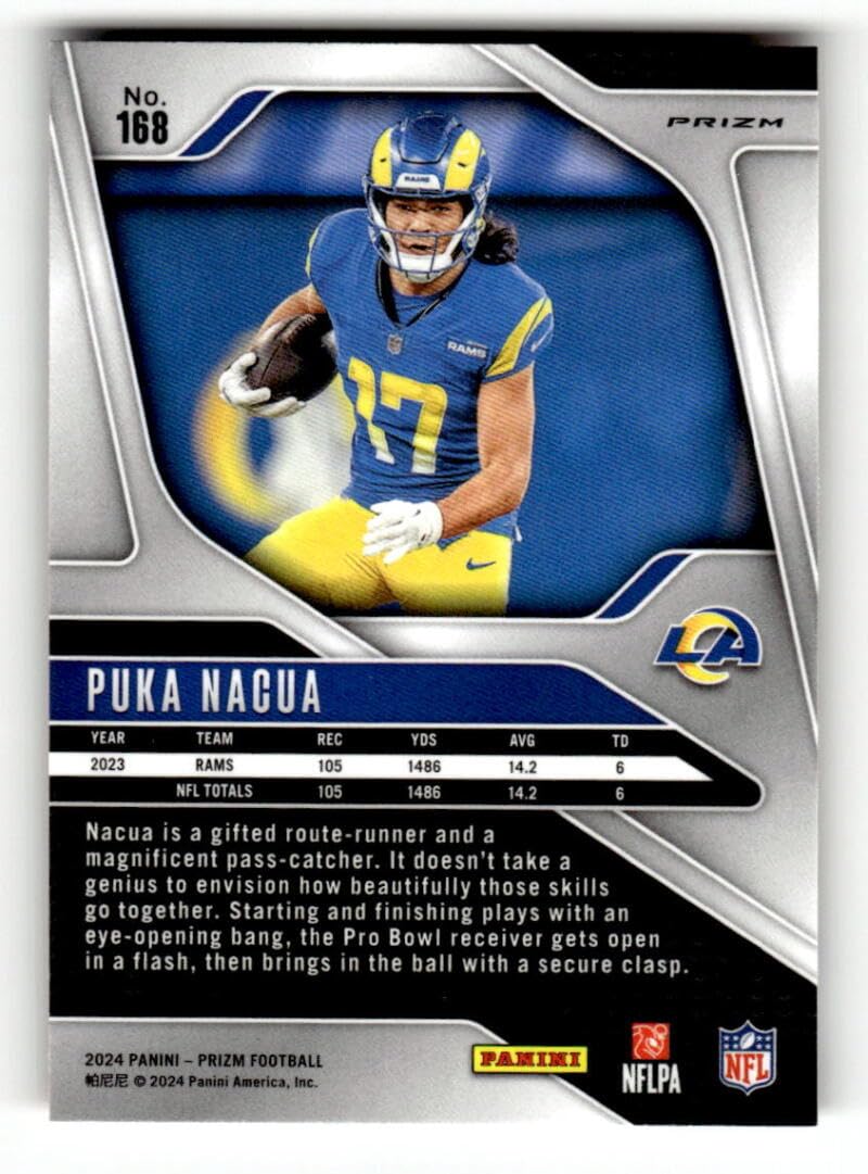 Amazon.com: 2024 Panini Prizm Orange Lazer Prizm #168 Puka Nacua