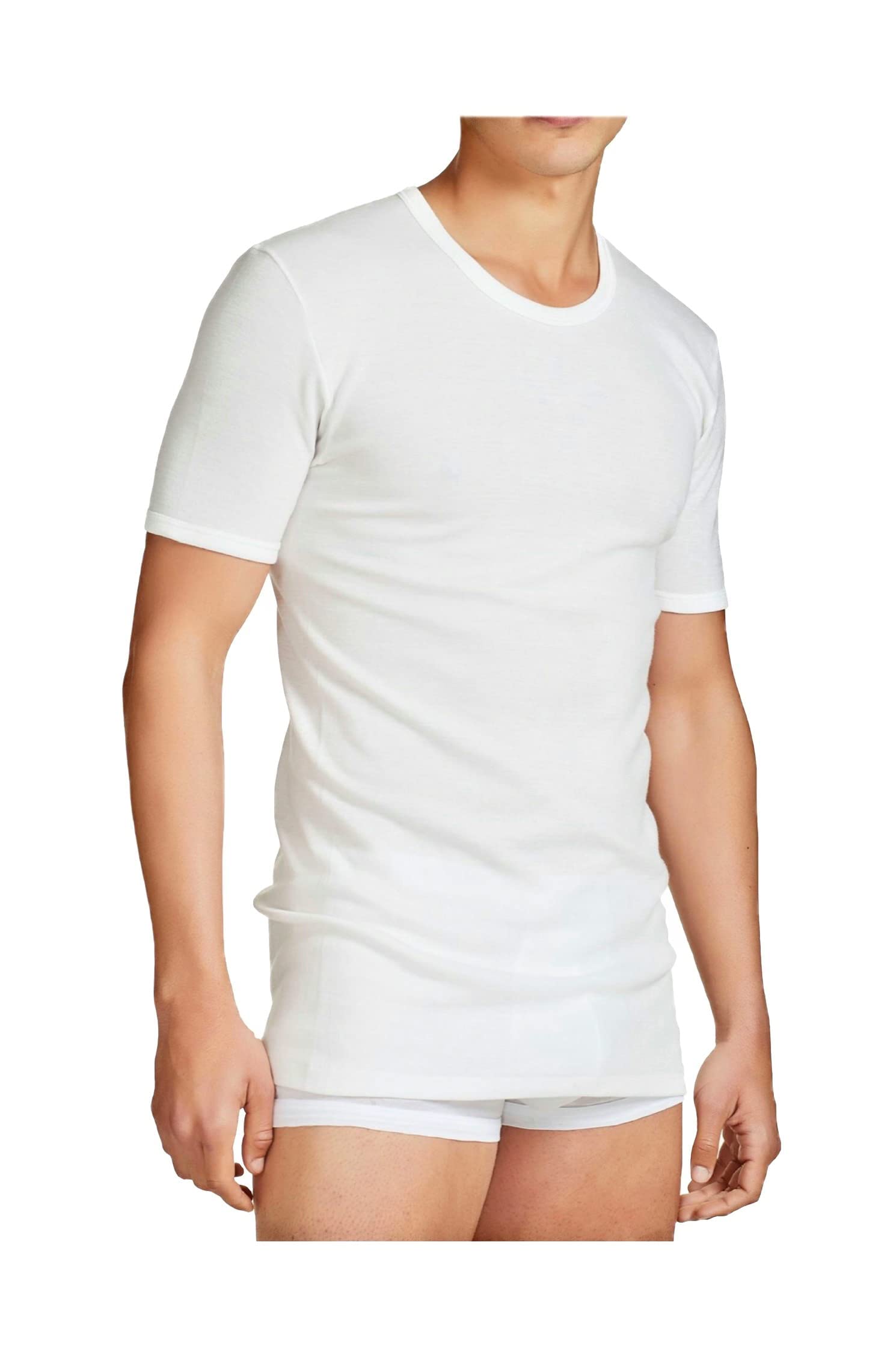 Liabel Maglietta Intima Uomo Lana Cotone, 80% Lana 2-3-6 Pezzi Girocollo Maglia  Intima Uomo Termica Art 1851 (M, 2 Pezzi Bianco Lana) : Amazon.it: Moda