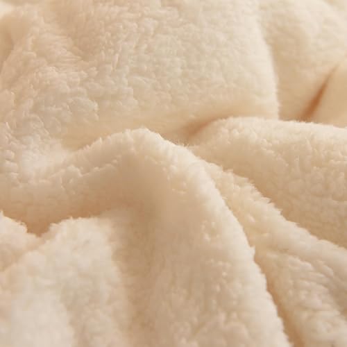 Miniatura 10 de Juego de edredón Sherpa tamaño Queen reversible, de felpa alternativa de plumón, mullido, ultrasuave, para todas las estaciones, con 2 fundas de