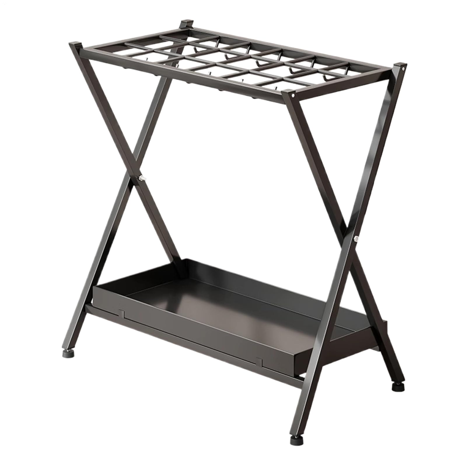 Porte-parapluie entrée anti-goutte avec grand bac de rangement métallique